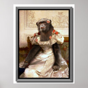 Poster Joli Chimp en Gown