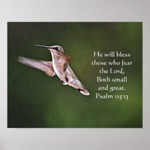 Poster Joli colibri Bible Verse Art Imprimer