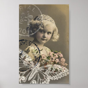 Poster Joli collage fille