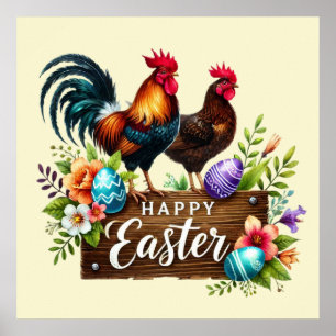 Poster Joli coq de Pâques