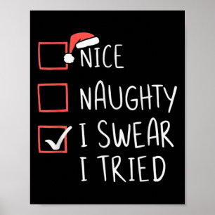 Poster Joli Coquin Je Jure Que J'ai Essayé Noël Père Noël