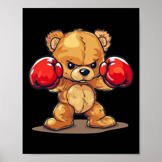 Poster Joli Costume D'Ours Drôle Pour Les Amateurs De Box (Devant)