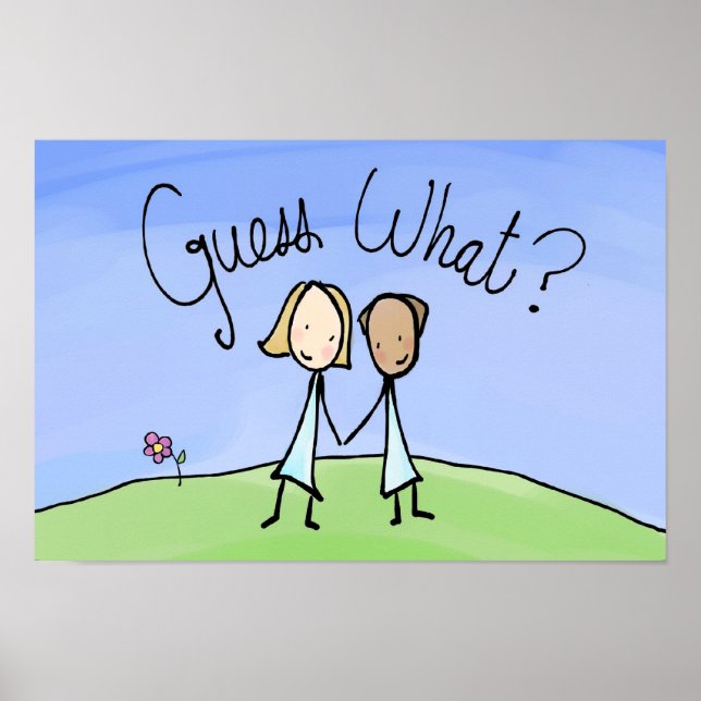 Poster Joli Couple Lesbien Devinez Quoi (Devant)