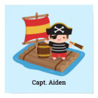 Joli décor de mur de capitaine pirate garçon océan