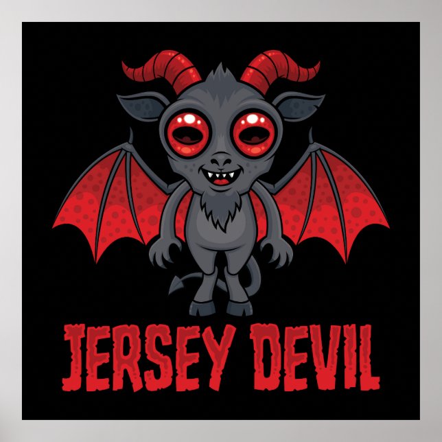 Poster Joli Diable du Jersey des Pine Barrens (Devant)