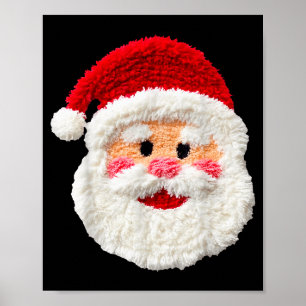 Poster Joli Drôle Prépa Faux Père Noël Visage Joyeux