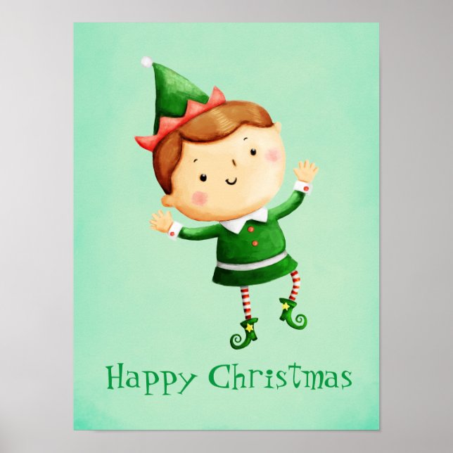 Poster Joli elfe de Noël (Devant)