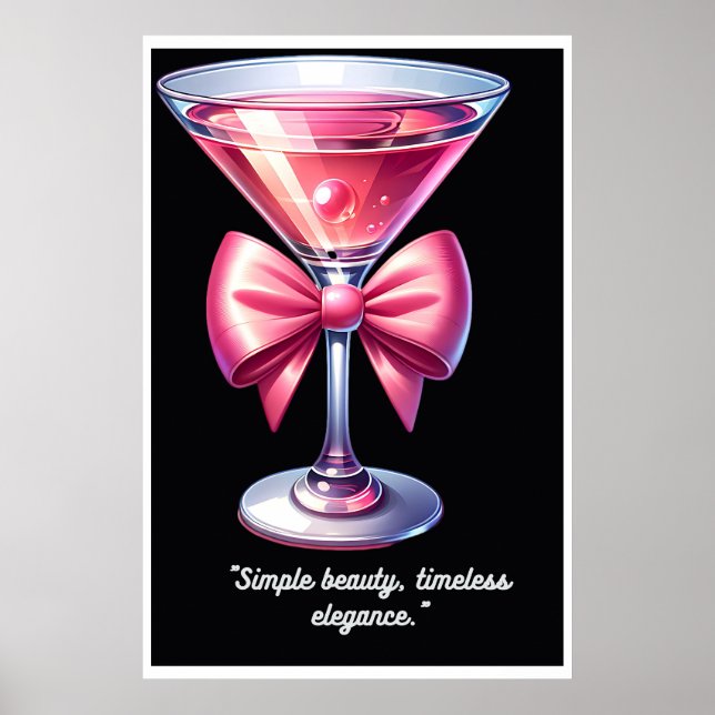 Poster Joli en rose : Cocktail Charm (Devant)
