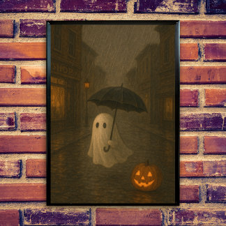 Poster Joli Fantôme avec Parapluie | Sombre Académie d'Ha