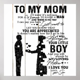 Poster Joli Fils À Mon Mère Cadeau   Jovely Family Cadeau