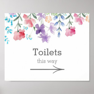 Poster Joli Fleur sauvage Panneau Toilettes de mariage