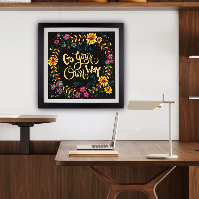 Poster Joli Floral Allez Vous Propre Citation Inspirante (Pretty floral Inspirational, Poster, by Inspirivity
)