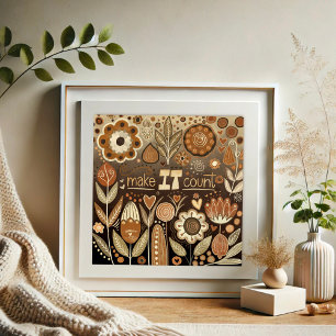 Poster Joli floral le faire compter Citation Inspirivée