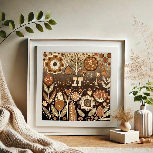 Poster Joli floral le faire compter Citation Inspirivée (Créateur téléchargé)