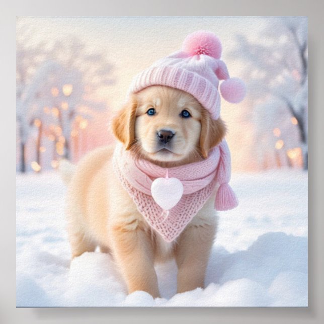 Poster Joli Golden Retriever Puppy (Devant)