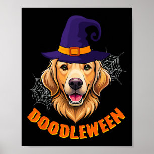 Poster Joli Goldendoodle Halloween Éffrayant Golden Doodl