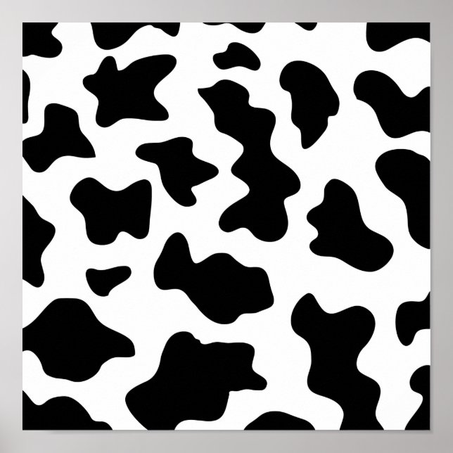 Poster joli imprimé noir et blanc de vaches laitières de  (Devant)