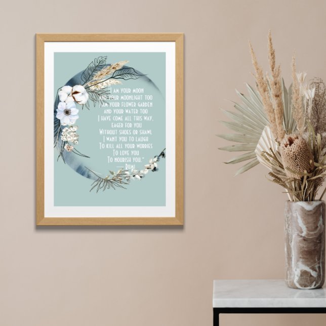 Poster Joli Je Suis Votre Lune Rumi (Créateur téléchargé)