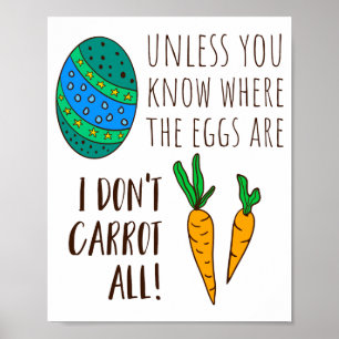 Poster Joli jeu de mots de Pâques Citation drôle Dessin a