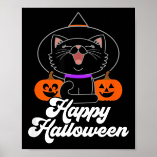 Poster Joli Joyeux Halloween Chat Noir