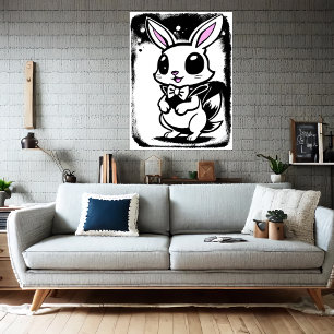 Poster Joli lapin adorable   Art AI