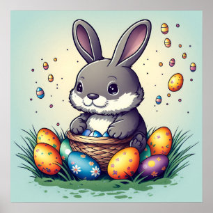 Poster Joli lapin de Pâques