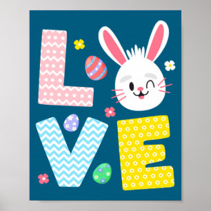 Poster Joli Lapin de Pâques Femme