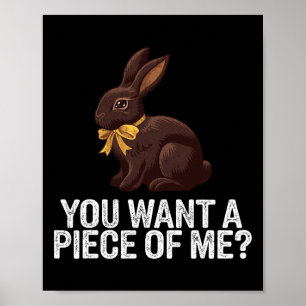 Poster Joli Lapin De Pâques Voulez-Vous Un Morceau De Moi