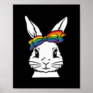 Poster Joli lapin lapin Face Tie Dye Gles Girl Happy Eas