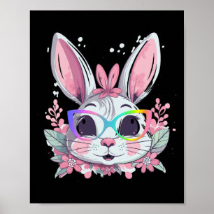 Poster Joli lapin lapin Face Tie Dye Gles Girl Happy Eas
