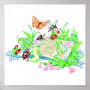 Poster Joli livre de lecture Animaux