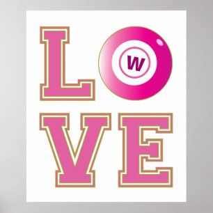 Poster Joli Lover Bingo Ajouter votre initiale