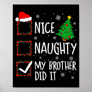 Poster Joli Mauvais Mon Frère L'a Fait Xmas Famille Homme