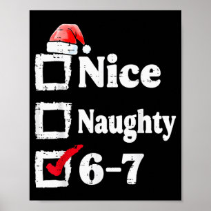 Poster Joli Méchant 6 7 Mème 67 Noël Six Sept Xmas 