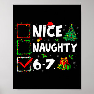 Poster Joli Méchant 6 7 Mème 6 7 Noël Six Sept Xmas