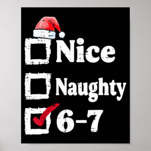 Poster Joli Méchant 6 7 Mème 6 7 Noël Six Sept Xmas
