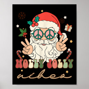 Poster Joli Noël Holly Vibes Hippie Père Noël Wint