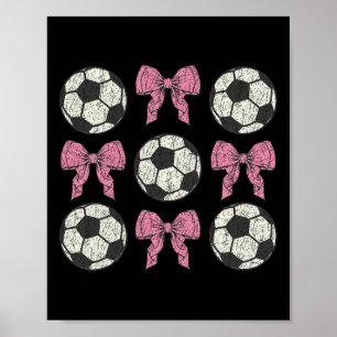 Poster Joli Nœud Rose Coquette Ll Filles de Football Esth