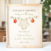Joli panneau de bienvenue pour baby shower Bébé is