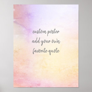 Poster joli pastel ajouter votre texte rose et jaune pers