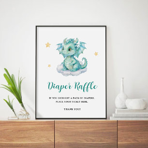 Poster Joli Petit Bébé Dragon Déchet Raffle