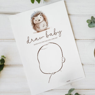 Poster Joli Petit Hérisson Dessine Bébé Jeu de Baby Showe