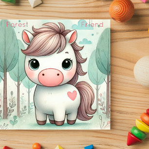 Poster Joli Poney Ami de la Forêt Fantaisiste 