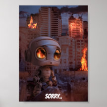 Joli robot mise en feu Bâtiment, Triste Art
