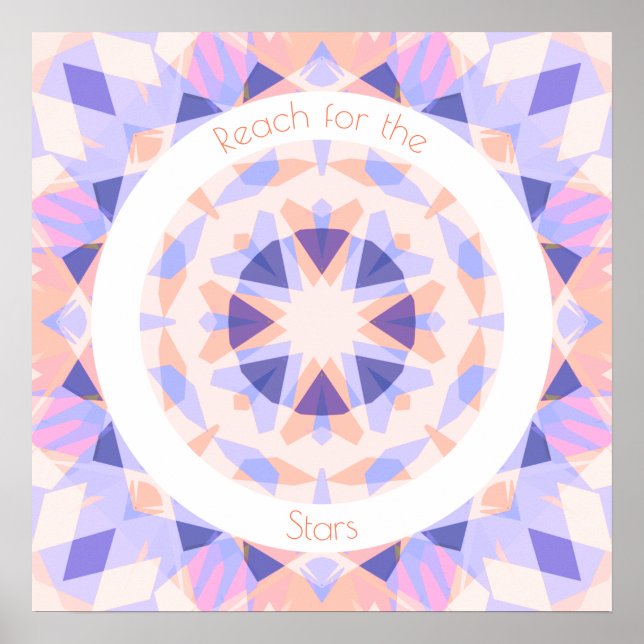 Poster Joli rose violet atteindre pour les étoiles Motiva (Devant)