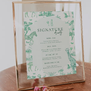 Poster Joli Safari Toile de Jouy   Boisson pour Baby Show