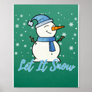 Poster Joli Snowman Laisser neiger Noël Vacances