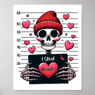 Poster Joli Squelette Mugshot I Steal Hearts Squelette Va