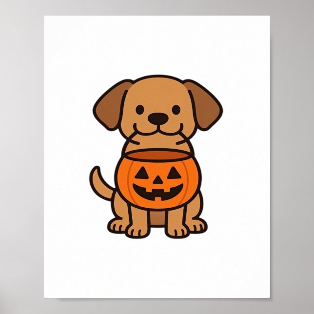 Poster Joli T-shirt classique avec un chien en caricature (Devant)