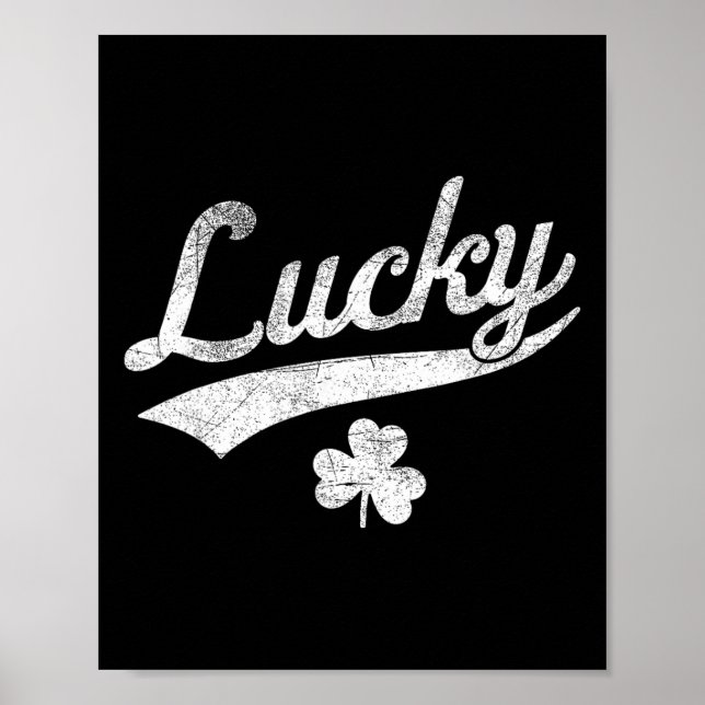 Poster Joli Trèfle Vert Chanceux St Patrick  (Devant)